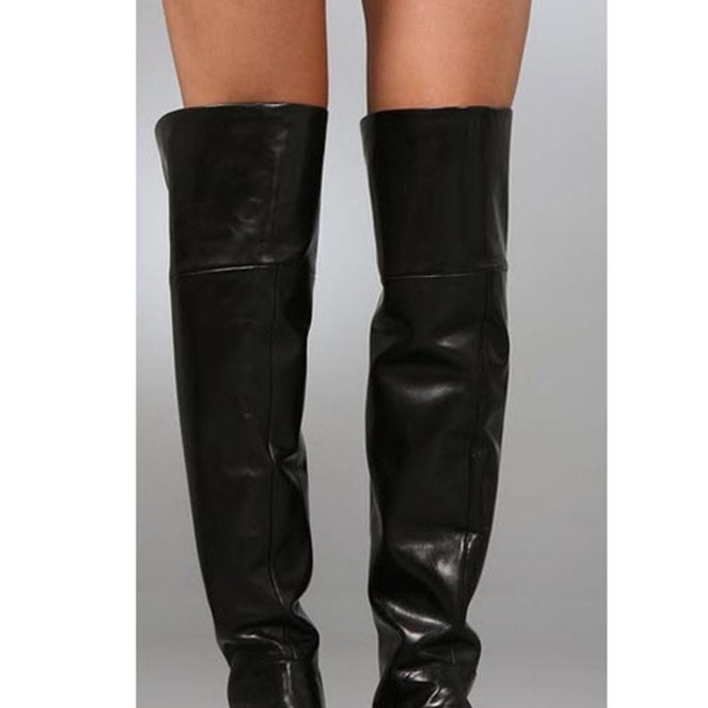 Vera Wang Black Larissa Above The Knee Boot US8M